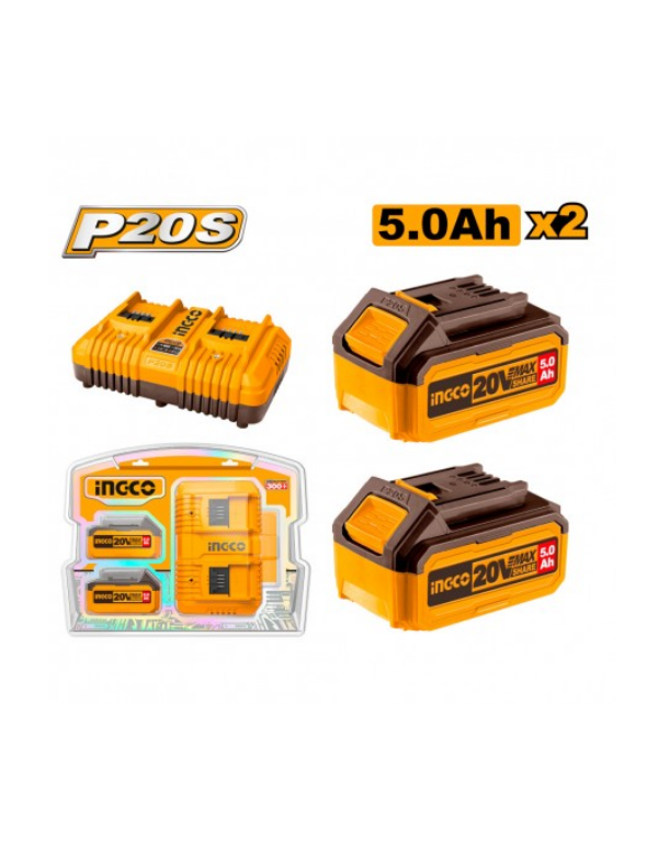 KIT 2 BATTERIE + CARICABATTERIE DOPPIO 5AH (FBLI2003+FCLI2034E)