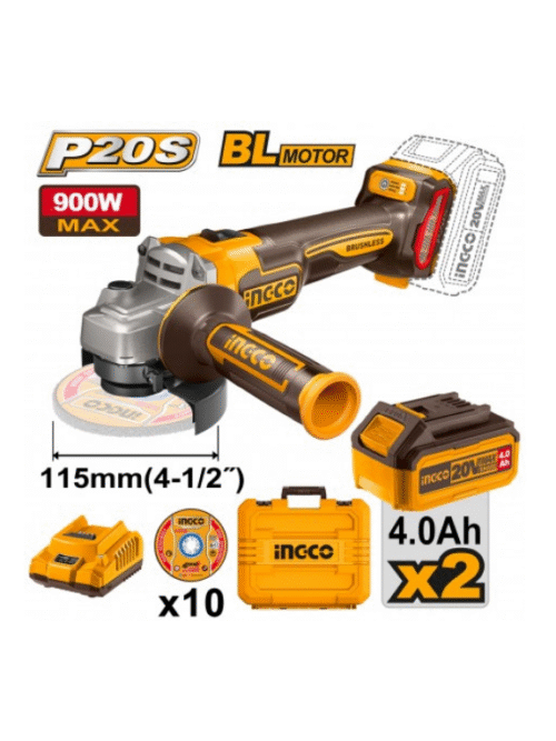 SMERIGLIATRICE 20V D 115 + ACCESSORI + VALIGETTA