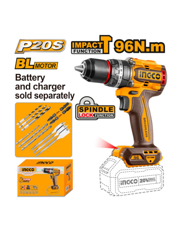 TRAPANO A PERCUSSIONE BRUSHLESS 96N.m NUDO